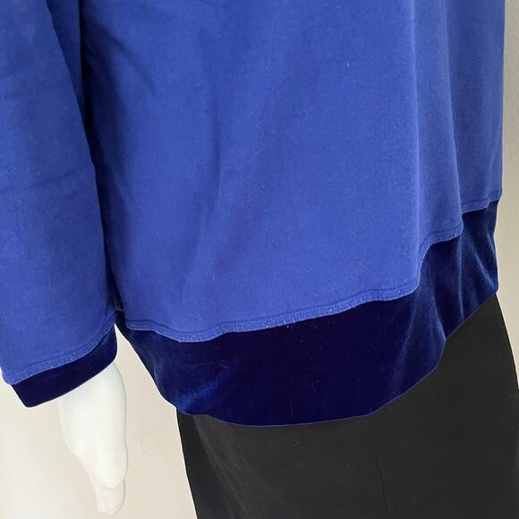 VTG GANTOS High Rise Straight Leg Pull On Velvet Pants in Royal Blue SZ 12 - Picture 7 of 11